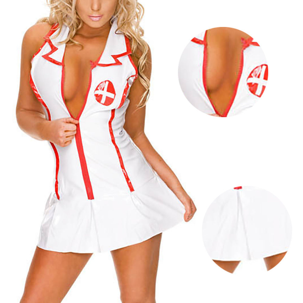 Hot Erotic Babydoll Chemises Girls Nurse Cosplay Uniform Dress Thong Hat Suit Porn Baby Doll Sexy Lingerie Maid Teddy Costume - Seprincess