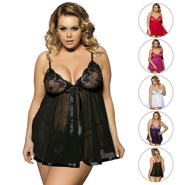 Women Sexy Lingerie Big Code 6XL  Sleepwear Sleepdress - Seprincess