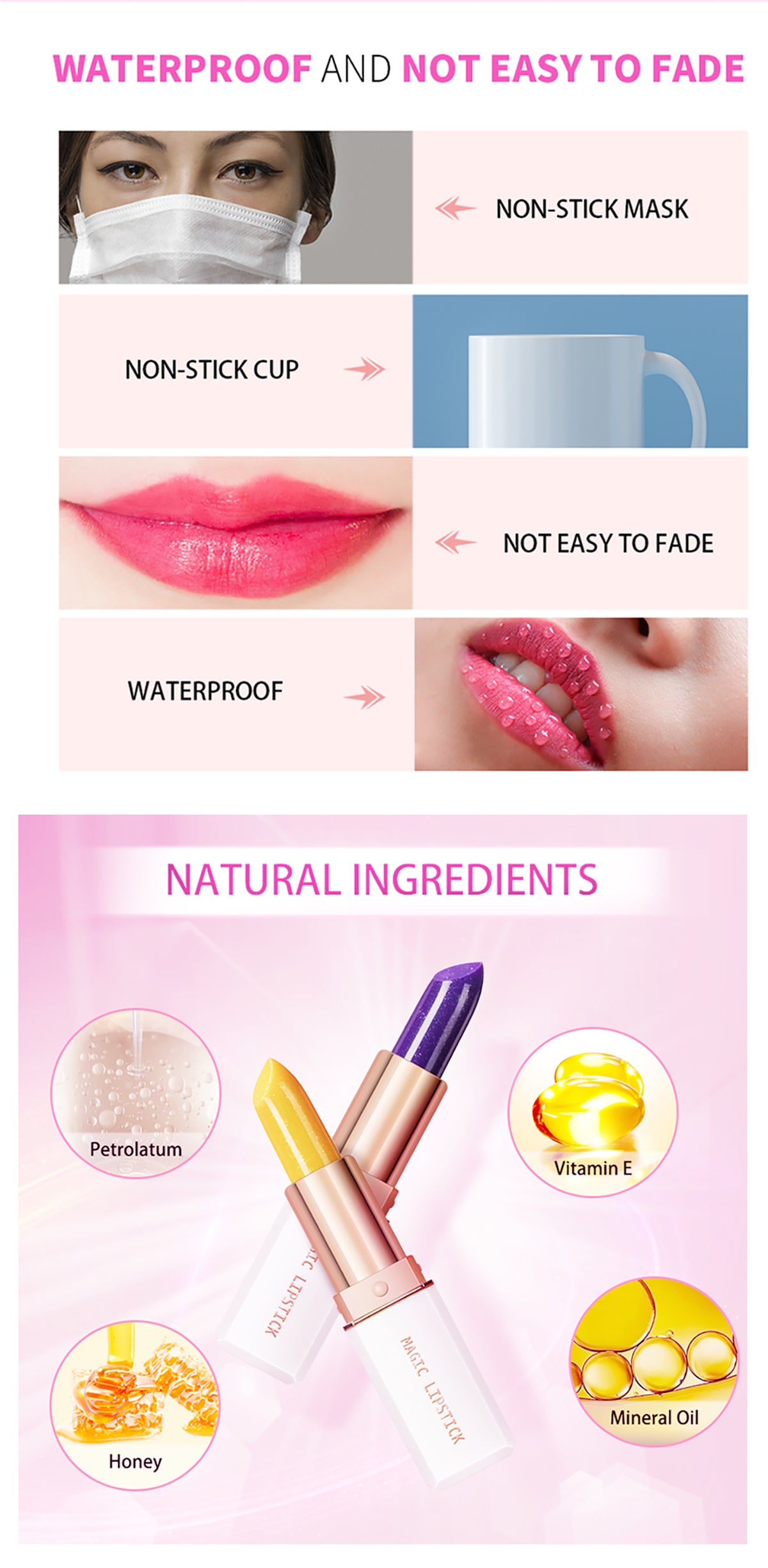 6 Color Magic Lipstick Temperature Color Changing Lip Stain Gloss Moisturizing And Long Lasting Waterproof Lip Balm lakerain - Seprincess