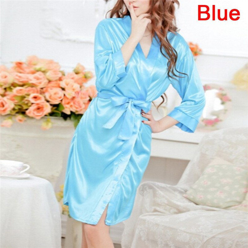 Women's Sexy Lingerie Set Sexy Ice Silk Robe with Bathrobe - Seprincess