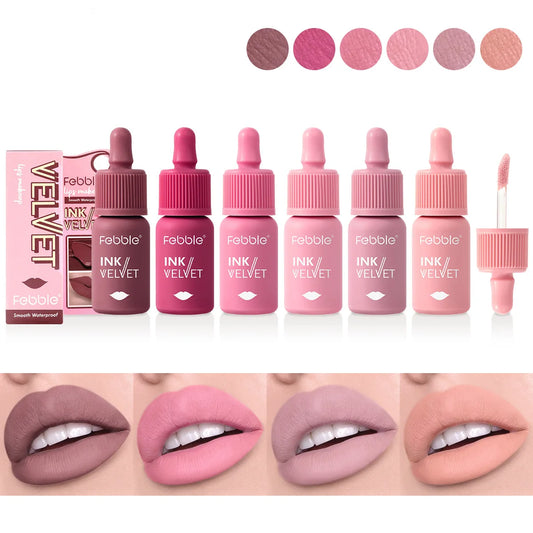 Febble Ink 12-color velvet matte lip gloss set, long-lasting liquid lipstick, waterproof non-stick cup,  suitable all skin typed - Seprincess