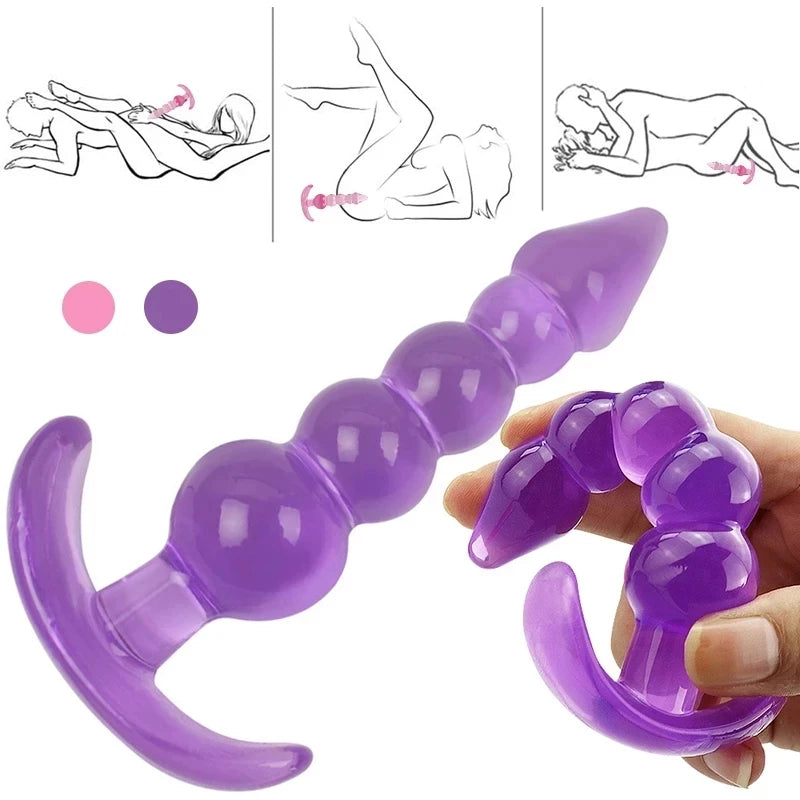 Soft Silicone Anal Plugs Beads Dildo Butt Prostate Massage Unisex Sexy Stopper Adult Sex Toy for Men Women Adult Games