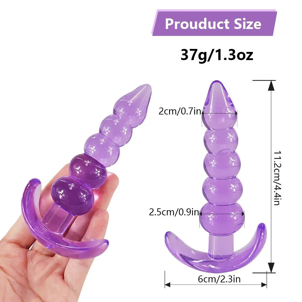 Soft Silicone Anal Plugs Beads Dildo Butt Prostate Massage Unisex Sexy Stopper Adult Sex Toy for Men Women Adult Games