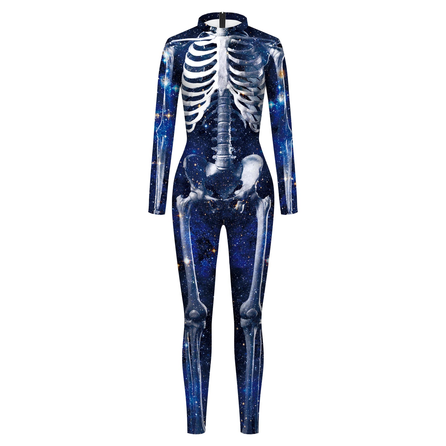 VIP FASHION Adult Skeleton Cospaly Costume Unisex Halloween Ghost Jumpsuit Carnival Party Zentai Bodysuit Scary Show Outfit Suit - Seprincess