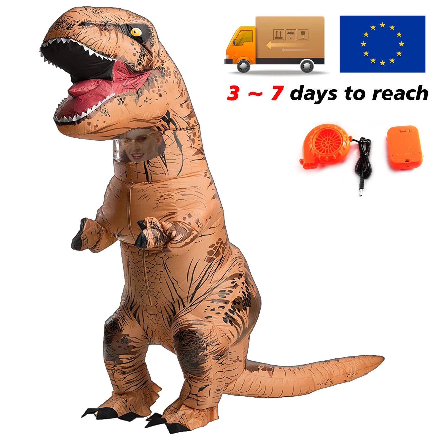 T-rex inflatable uit Tyrannosaurus Dinosaur Costume Child Kids Adult Role-playing Fancy Halloween Mascot Party Apparel - Seprincess