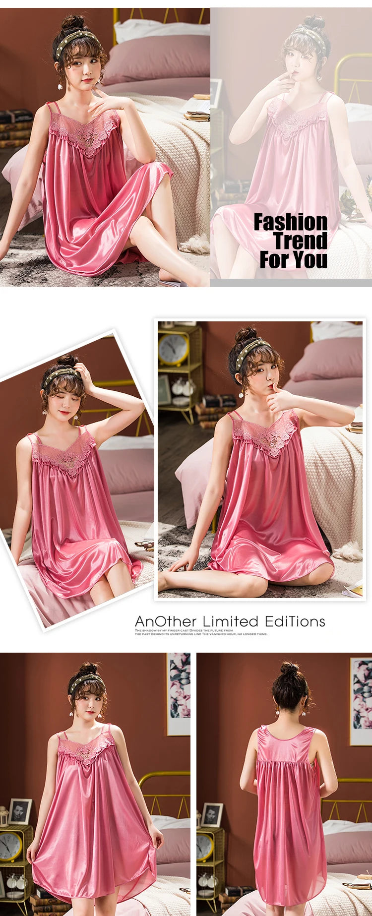 Ice Silk Nightgowns Sleeping Dress Women Summer Brides Wedding Silk Nightdress Female Nightie Sleepwear Bridesmaid Honeymoon - Seprincess