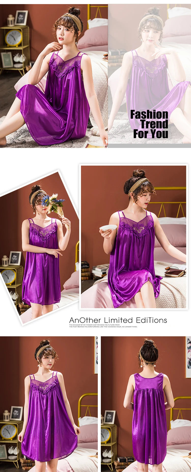 Ice Silk Nightgowns Sleeping Dress Women Summer Brides Wedding Silk Nightdress Female Nightie Sleepwear Bridesmaid Honeymoon - Seprincess