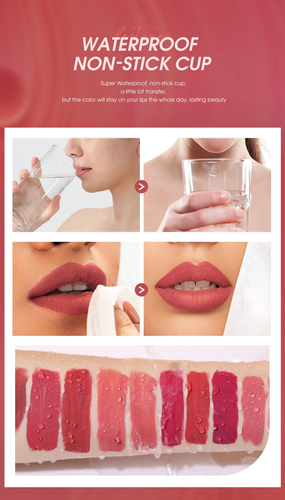 O.TWO.O 12 Color Liquid Lipstick Matte Finish Sexy Silky Lip Gloss Waterproof Kiss-proof Lasting Lip Glaze Lip Tint Cosmetics - Seprincess