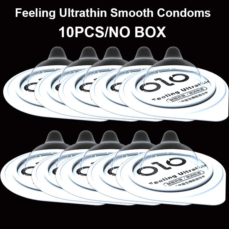 OLO Ultra Thin Condoms for Men No Box Sensitive Condom Hyaluronic Acid Safe Penis Sleeves Contraception Cock Sex Toys Adult 18+ - Seprincess