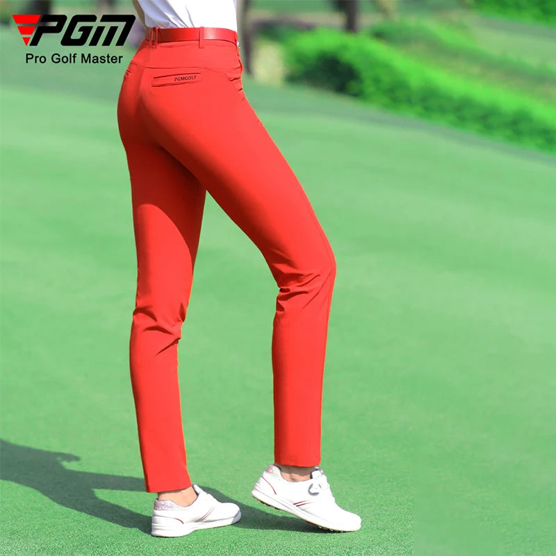 Pgm Women Spring Casual Golf Trousers Slim Fit Golf Pants Ladies High Waist Pants Autumn Quick Dry Breathable Sports Pants XS-XL