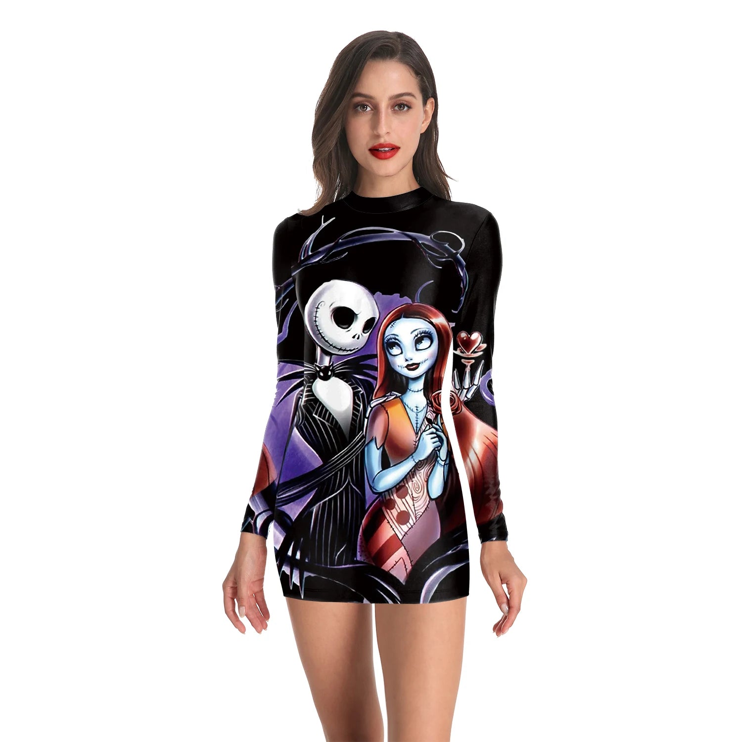 [You're My Secret] Women Cosplay Doctor Uniform Halloween Dress Slim Long Sleeve Scary Sexy Print Female Dress Streetwear Female - Seprincess