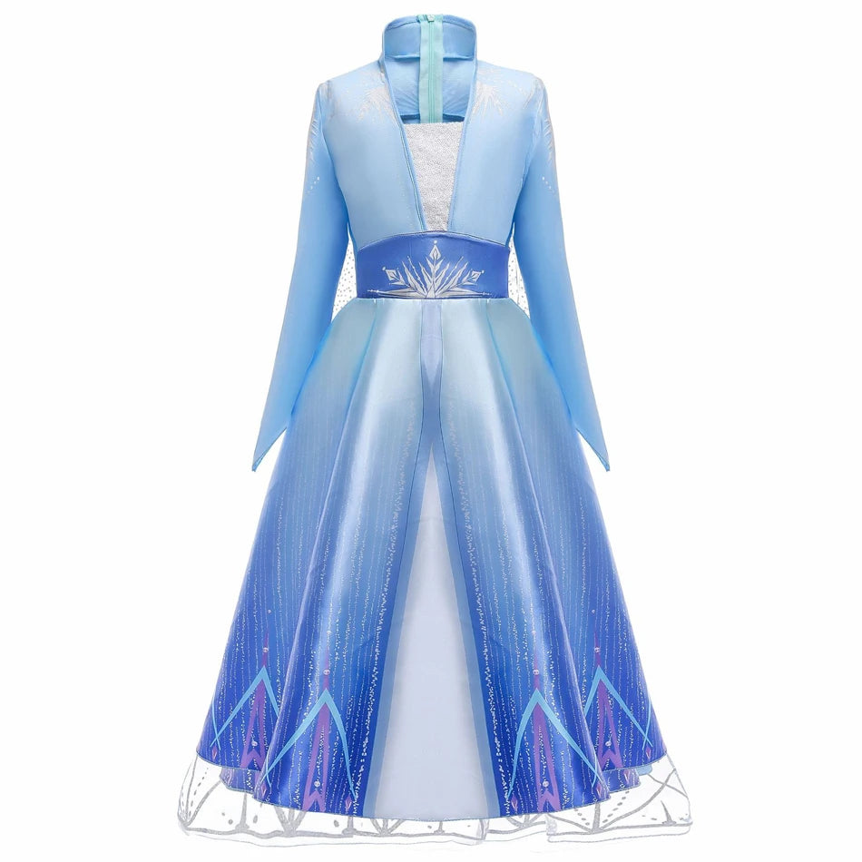 Frozen Girls Dress Elsa 2 Princess Cosplay Costume Kid Fancy Children Gowns Vestidos Snow Queen Disney - Seprincess