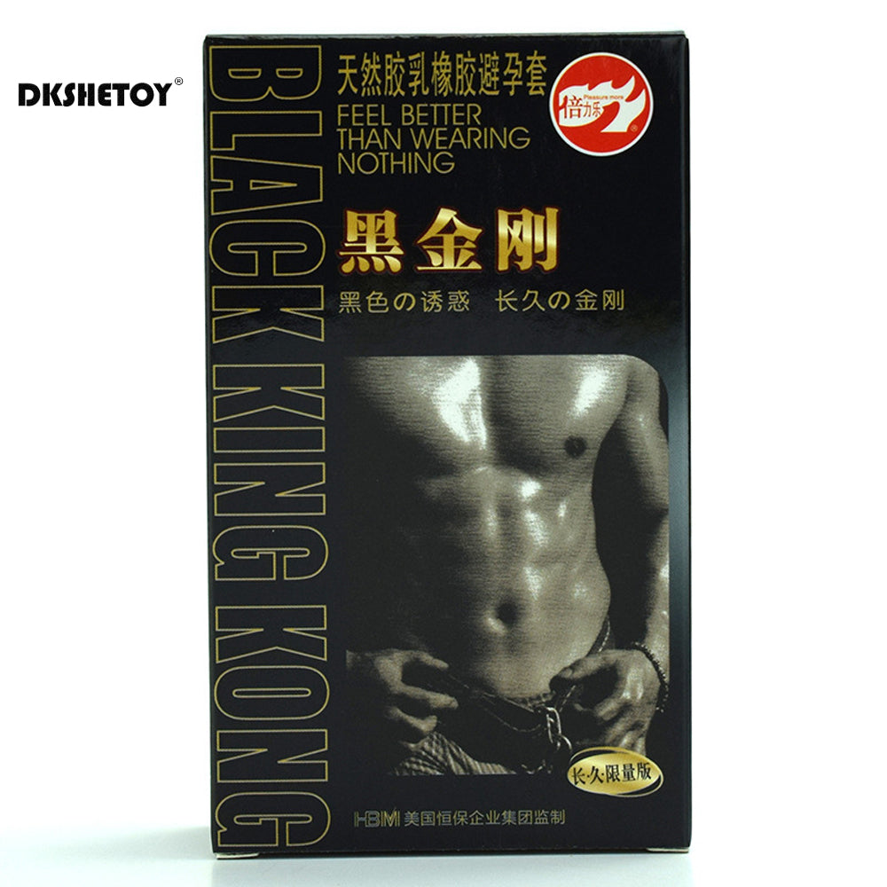 10PCs Condom Sex Toys for Men Black Man Penis Sleeve Ejaculation Delay Lasting Erotic Adult Long Lasting Golden Body Condoms EC - Seprincess