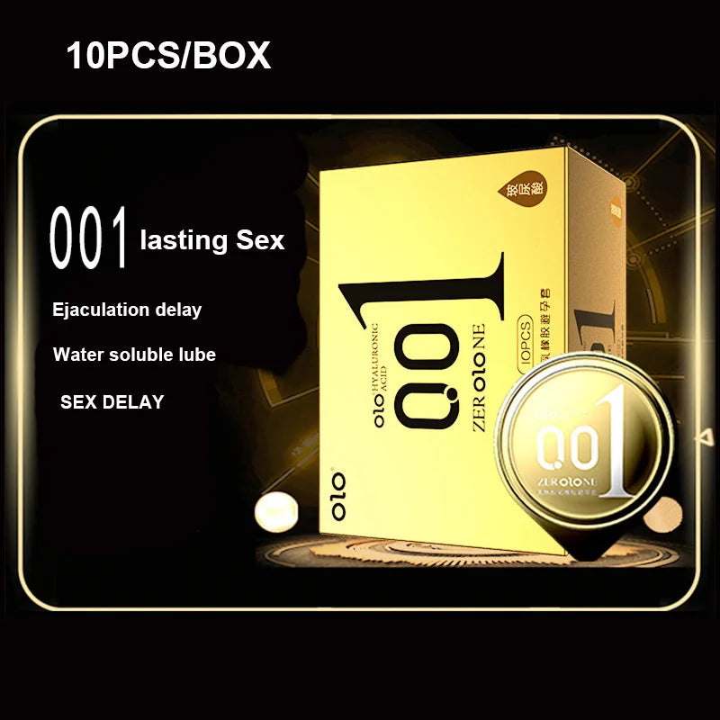 OLO ULTRA THIN CONDOM 0.01 Feeling Penis Sleeve Hyaluronic Acids Rubber latex Ejaculation Delay dotted Condoms intimate sex toy - Seprincess