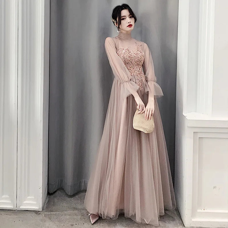 Bridesmaid Dresses Shining Sequin Appliques Women Wedding Party Dress V-Neck Half Sleeve Formal Long Gowns Elegant Vestidos R082 - Seprincess