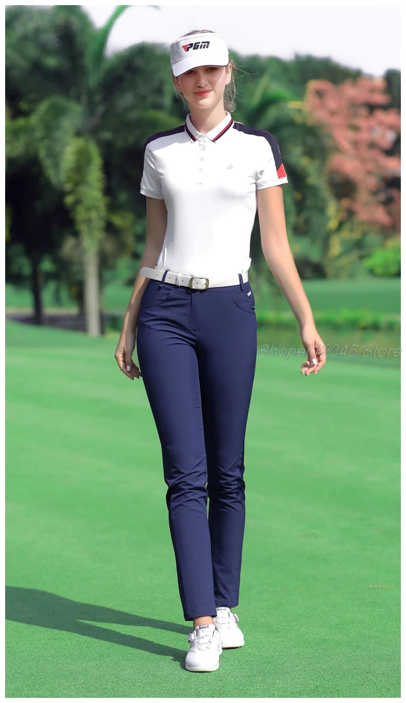 PGM Spring Summer Golf Pant Women's Sports Pants Soft Slim Thin Trousers Ladies Golf Wear Breathable Elastic Sweatpants 5 Colors