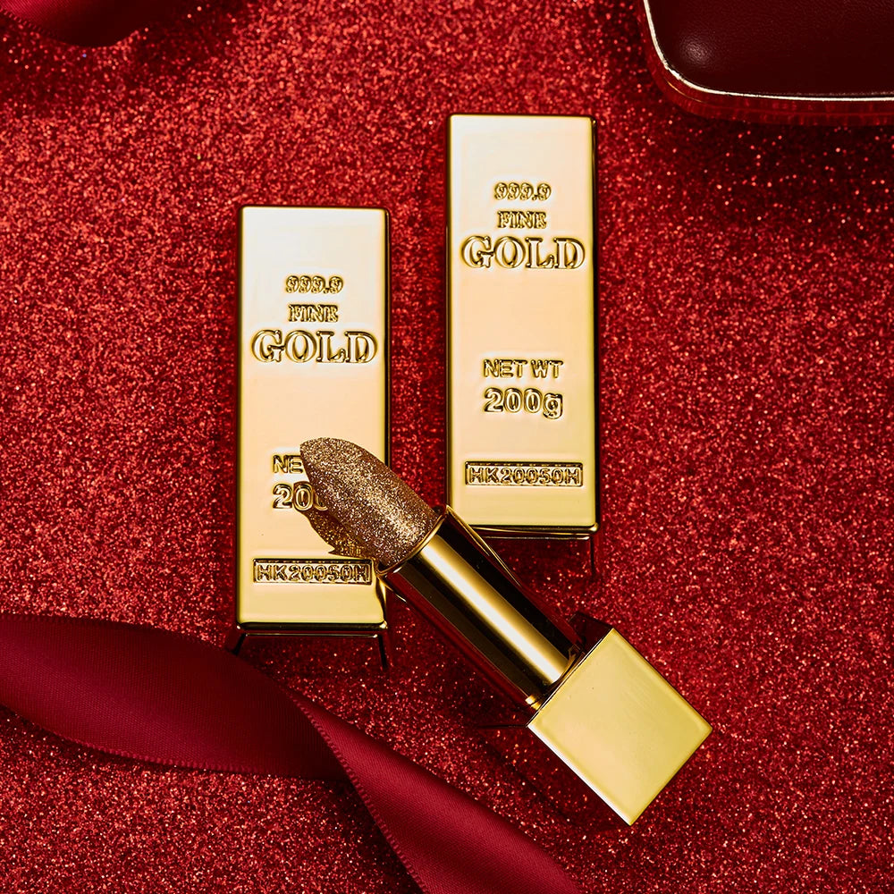 Glitter Lipstick Moisturizing Glitter Cover Velvet Matte Batom Golden Lips Cosmetics Makeup 3.5g Unique Funny Gift - Seprincess