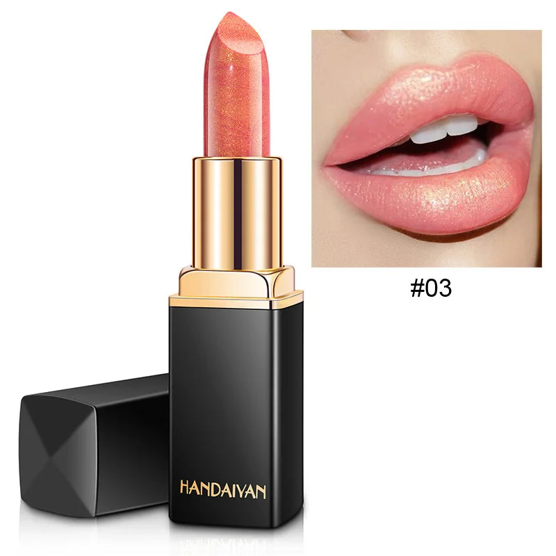 Handaiyan Waterproof Nude Glitter Lipstick Makeup Long Lasting Velvet Red Mermaid Sexy Shimmer Matte Lip Stick Cosmetic Beauty - Seprincess