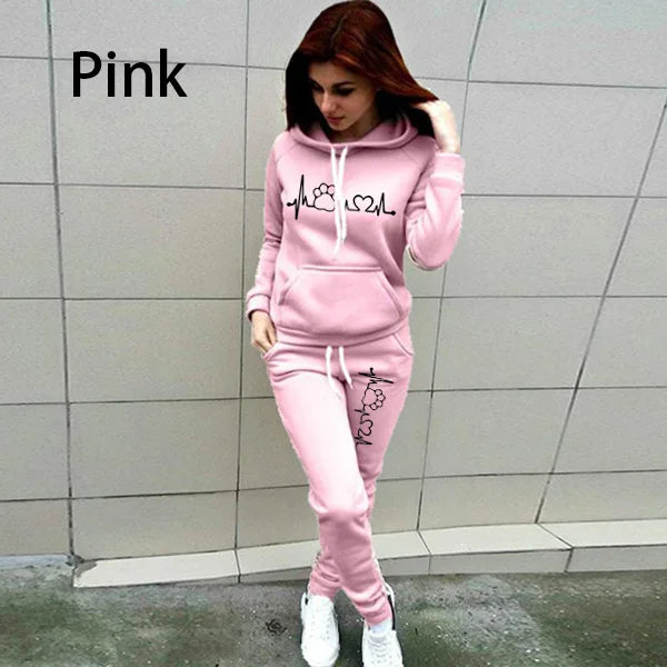 Two Piece Sets Casual Tracksuit Women Hooded Pullover Hoodies and Pants Suit Outfits Female Sweatshirts Autumn Spring Tracksuits - Seprincess