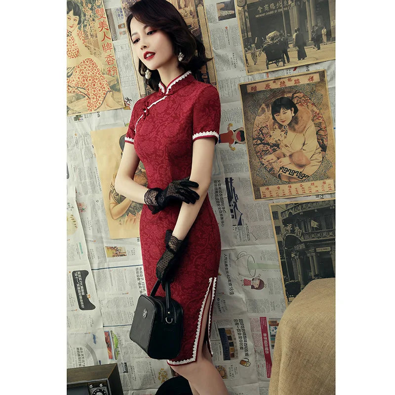 Chinese Vintage Cheongsam Dresses Beautiful Qipao Chinese Traditional Clothing For Women 3XL - Seprincess