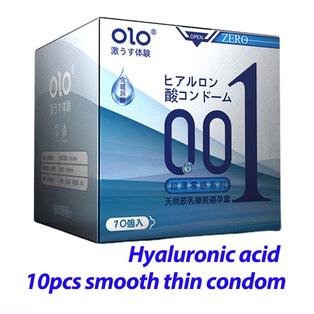 Hyaluronic Acid 0.01 Ultra Thin Condom For Long Sex ICE Fire Delay Condoms Safe Penis Sleeve Sex Toys Contraception For Adult 18