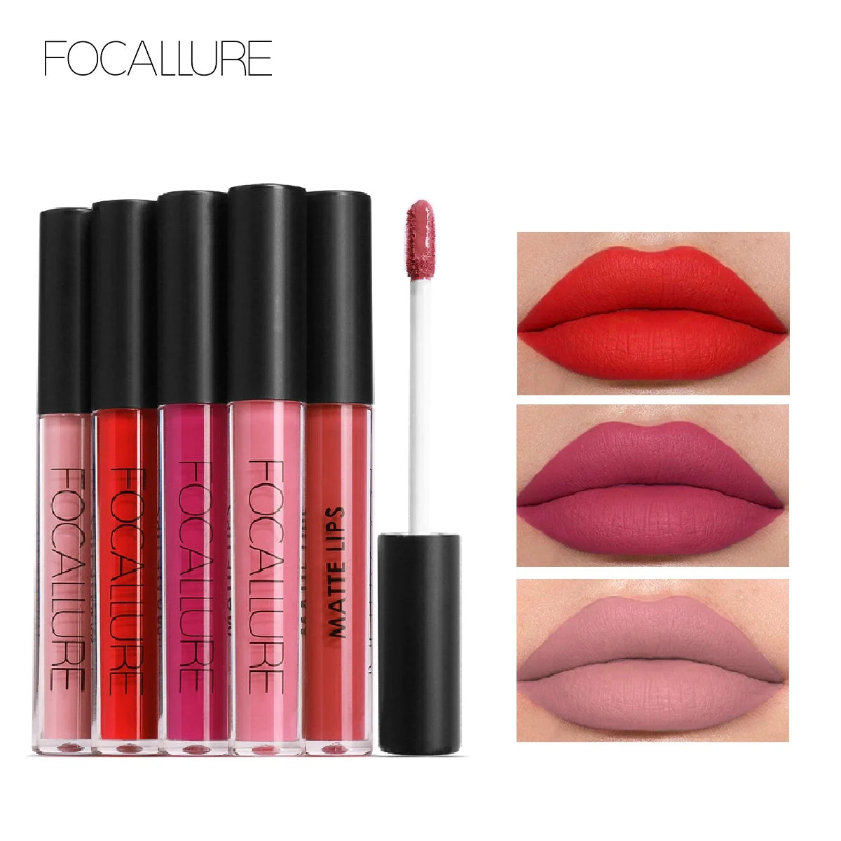 FOCALLURE Waterproof Liquid Lipstick Batom Red Velvet Lip Tint Brown Nude Matte Colourful Lipstick Makeup Cosmetics Maquiagem - Seprincess