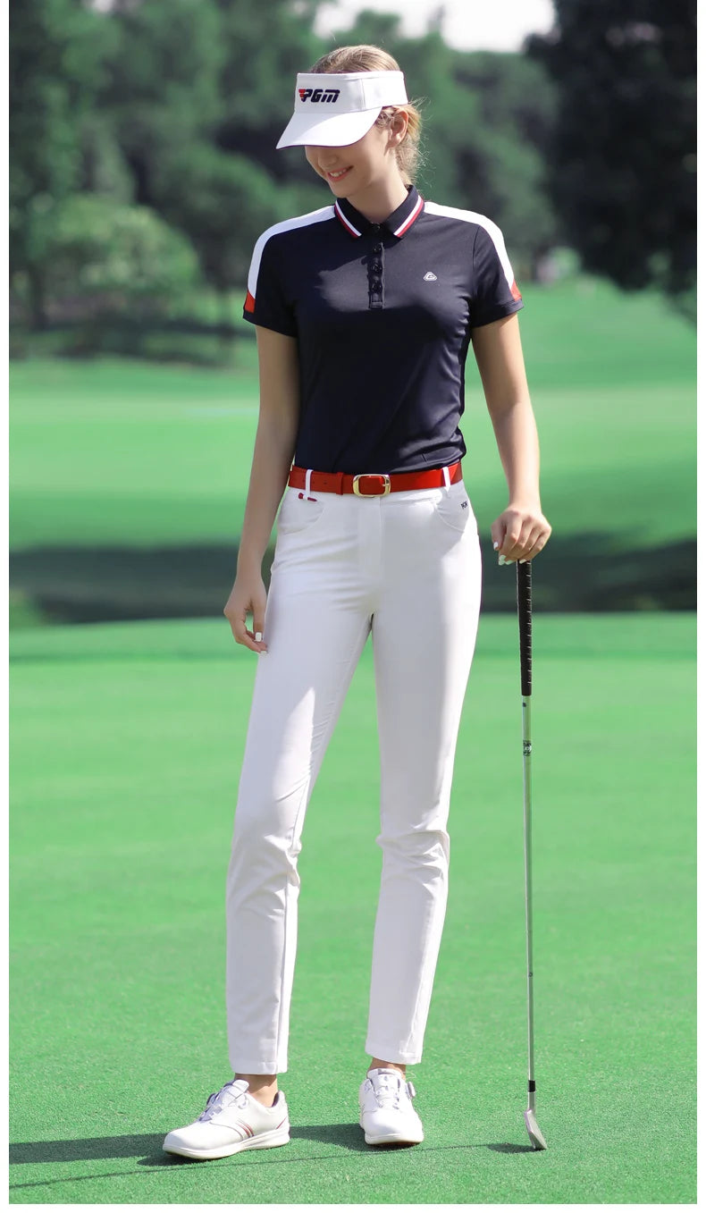 Pgm Women Spring Casual Golf Trousers Slim Fit Golf Pants Ladies High Waist Pants Autumn Quick Dry Breathable Sports Pants XS-XL