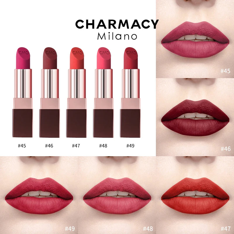 CHARMACY Waterproof Durable Easy To Wear Lipstick Natural Matte Red Velvet Lip Stick Lip Coloring Makeup Women Beauty Cosmetics - Seprincess