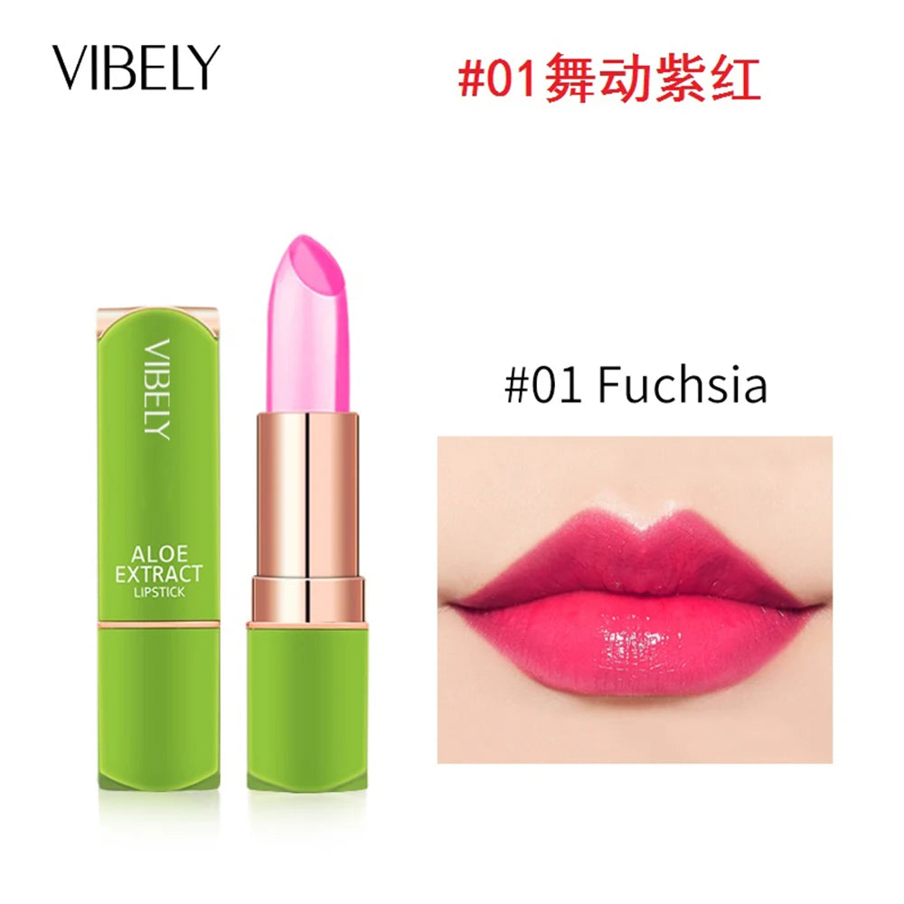 VIBELY New 7 Color Color Mood Changing Lip Balm Natural Aloe Vera Lipstick Long Lasting Moisturizing Makeup Cosmetics for Women - Seprincess