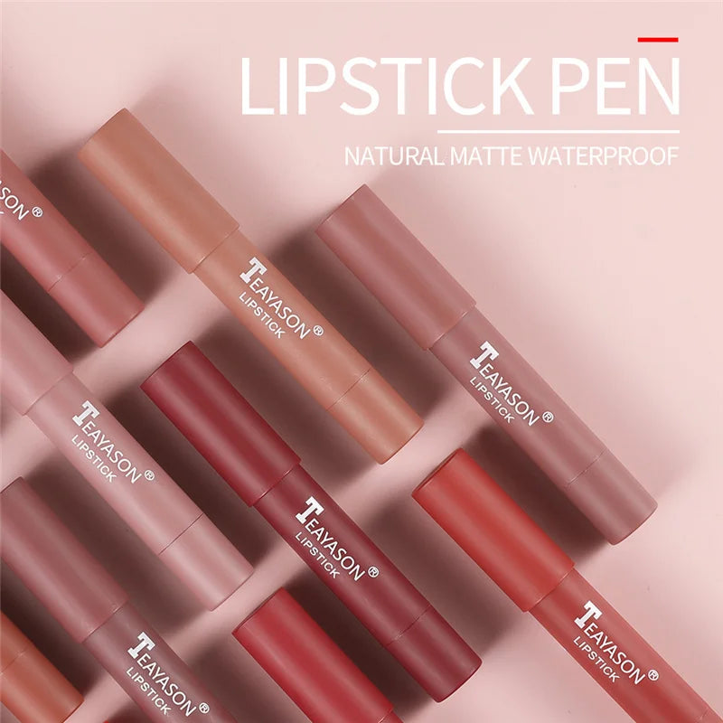 12 Colors Matte Lipsticks Waterproof Matte Lipstick Lip Sticks Cosmetic Easy To Wear Matte Batom Makeup Lipstick Sexy Gift - Seprincess