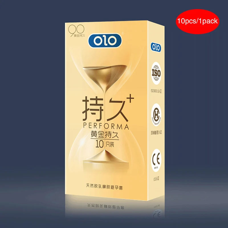 10pcs Olo Ultrathin Dotted Condom Tight Waist Dotted Ribbed Ejaculation Delay Condoms Adult Sex Toy Products For Men Women - Seprincess