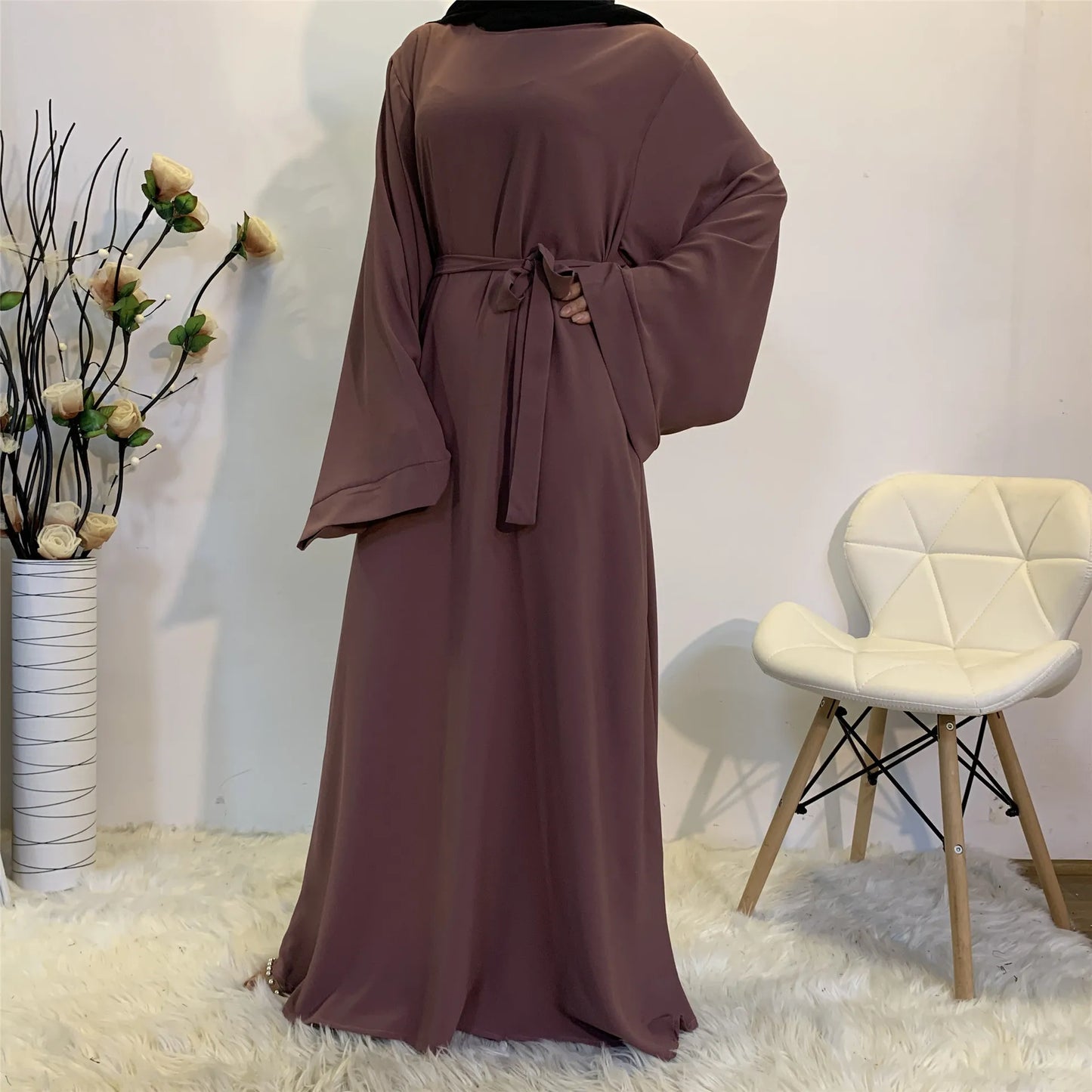 Muslim Fashion Hijab Dubai Abaya Long Dresses Women With Sashes Islam Clothing Abaya African Dresses For Women Musulman Djellaba - Seprincess