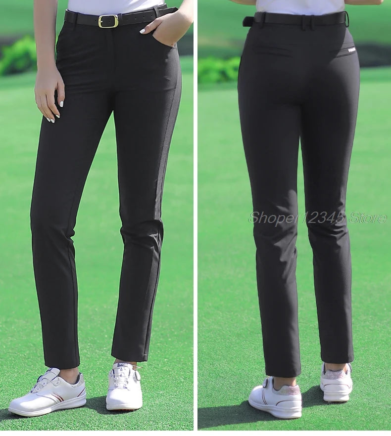 PGM Spring Summer Golf Pant Women's Sports Pants Soft Slim Thin Trousers Ladies Golf Wear Breathable Elastic Sweatpants 5 Colors