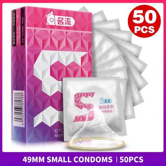 Mingliu 50pcs 49mm Tight Condoms Male Penis Sleeving Sexual Small Condom Erotic Sex Toys Sex Shop Intimate Goods for Men On Sale - Seprincess