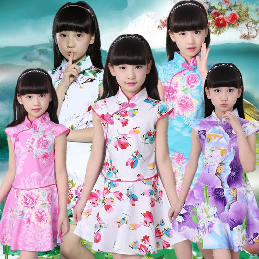 Summer Dresses Styles Chinese Cheongsams For Girls Traditional Chinese Dress For Children Tang Suit Baby Costumes Qipao - Seprincess