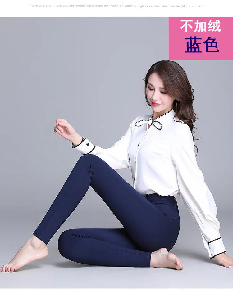 2022 New Fashion High Waist Autumn Winter Women Thick Warm Elastic Pants Quality S-5XL Trousers Tight Type Pencil Pants