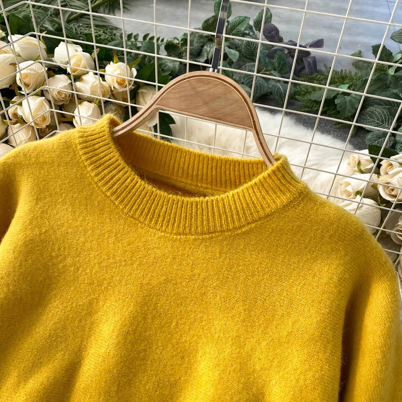 autumn Korean style clothes Two piece dress set Winter fall 2024 fashion women clothing new knitted knit long sleeves sweaters