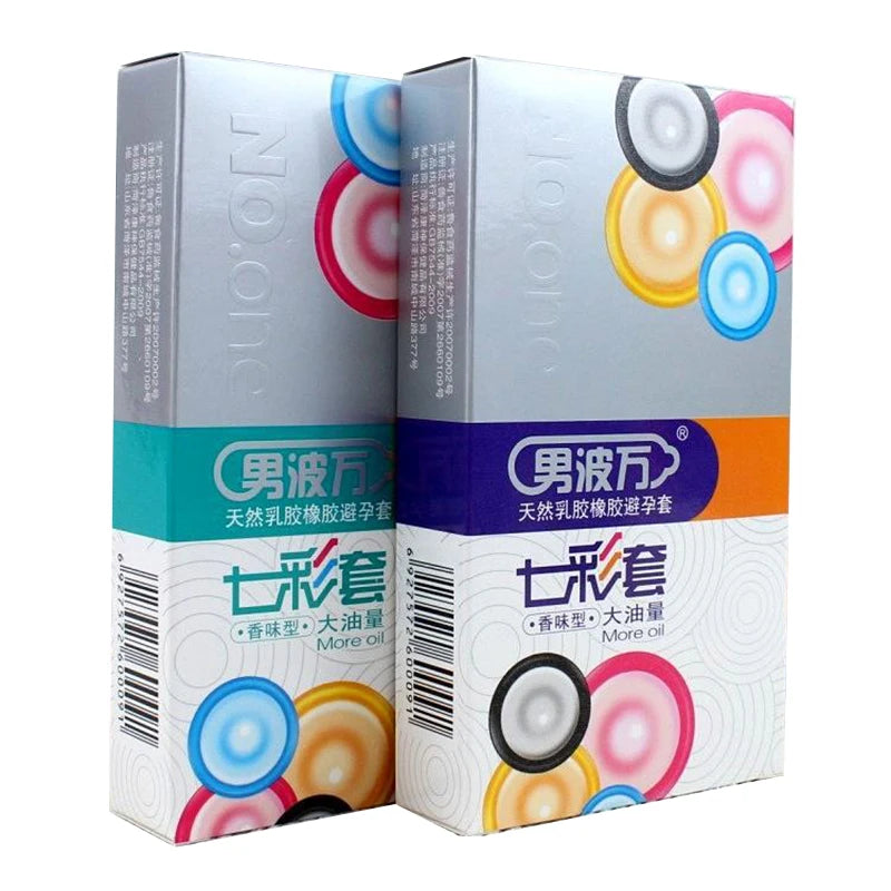 10 Pcs Colorful Sexy Toy Latex Pleasure Nautural Rubber Penis Condoms Men Sex Erotic Male Contraception Condom Adult Sex G-spot - Seprincess