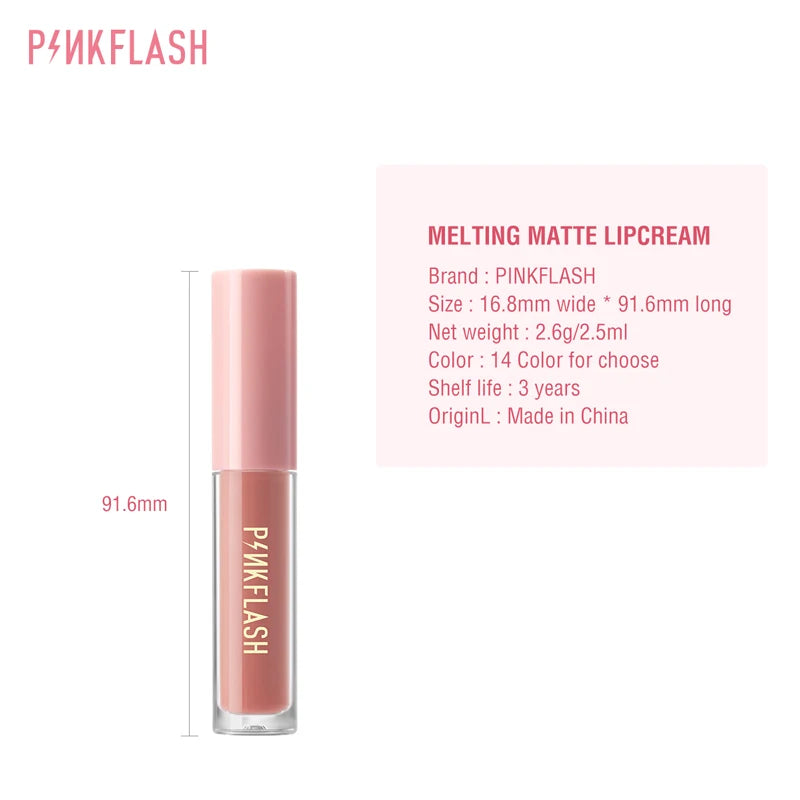 PINKFLASH Wholesale Matte Lipstick Soft Red Nude Pink Melting Lip Cream Waterproof Makeup Lipgloss Not Fade Lip Mud Lip Tint - Seprincess