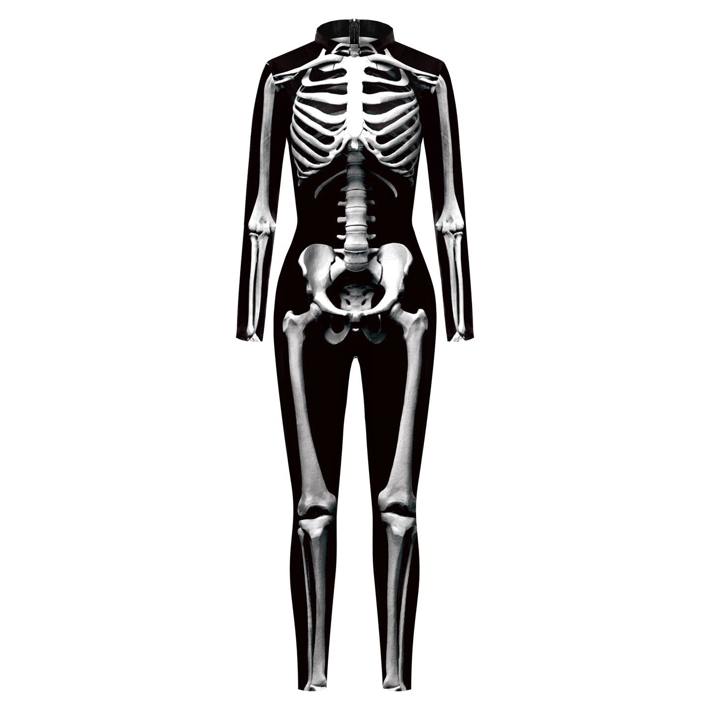 VIP FASHION Adult Skeleton Cospaly Costume Unisex Halloween Ghost Jumpsuit Carnival Party Zentai Bodysuit Scary Show Outfit Suit - Seprincess