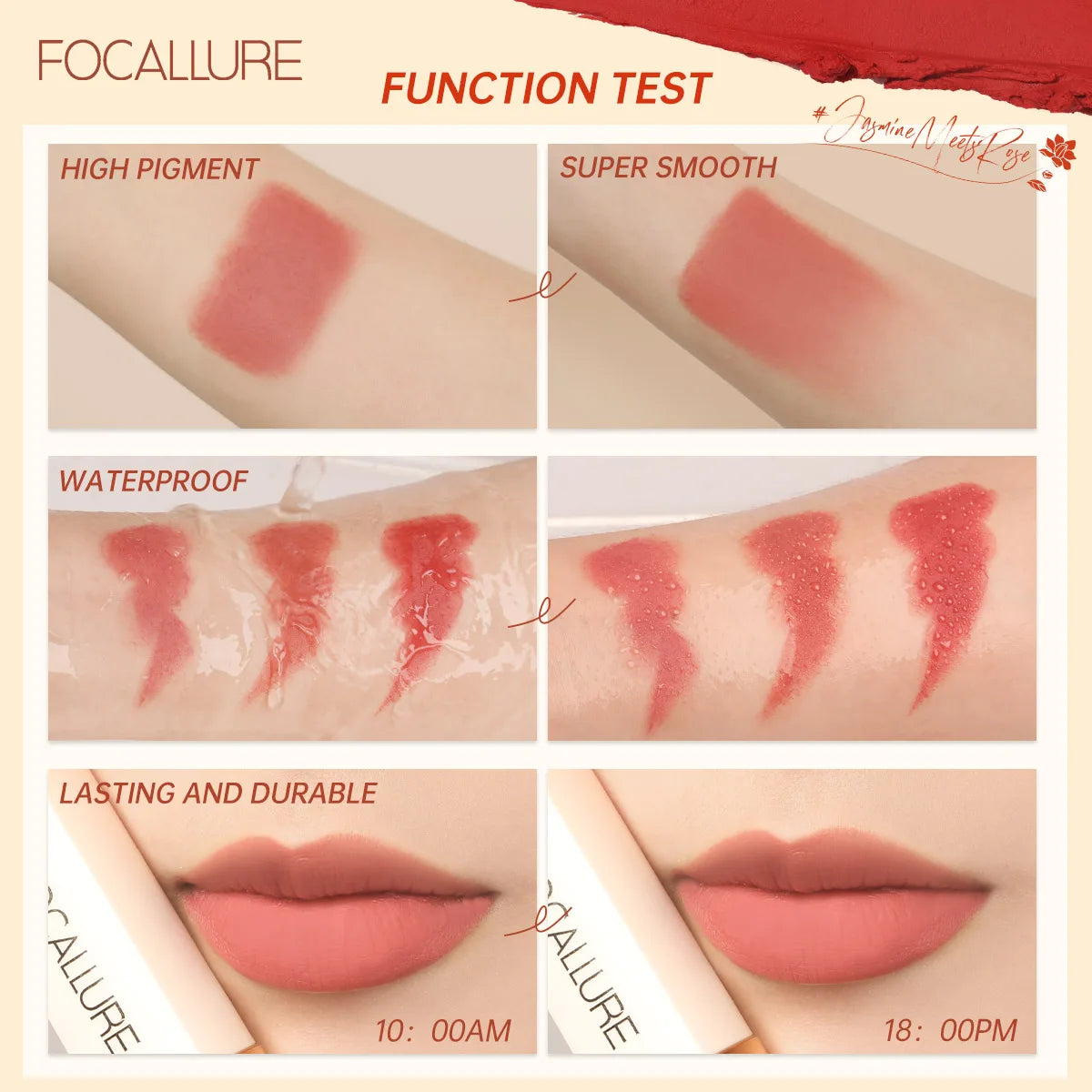 FOCALLURE Natural Matte Lipstick Waterproof Long-lasting Smooth Moisturizing Lip Balm Lightweight Lip Glaze Makeup Cosmetics - Seprincess