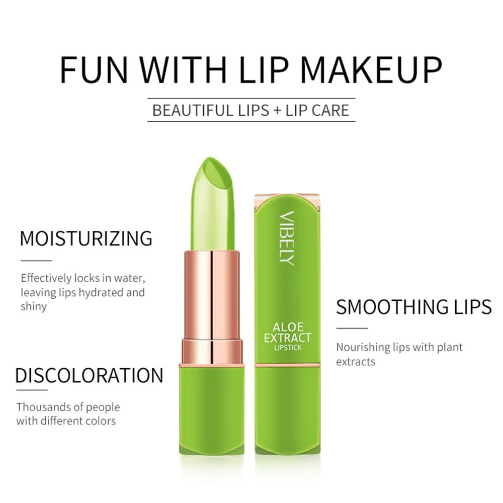 VIBELY New 7 Color Color Mood Changing Lip Balm Natural Aloe Vera Lipstick Long Lasting Moisturizing Makeup Cosmetics for Women - Seprincess