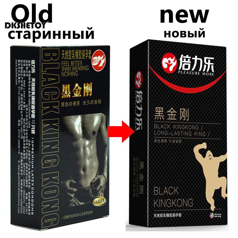 10PCs Condom Sex Toys for Men Black Man Penis Sleeve Ejaculation Delay Lasting Erotic Adult Long Lasting Golden Body Condoms EC - Seprincess