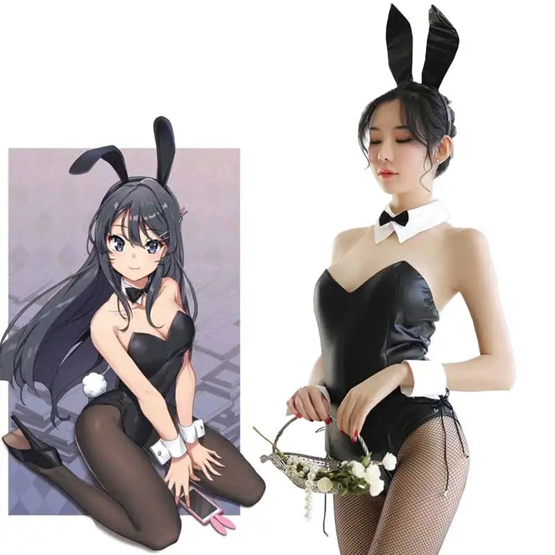 Sakurajima Mai Bunny Girl Cosplay Costume Halloween Adult Woman Senior Sister Cosplay Wig Clothes Size M/XL - Seprincess