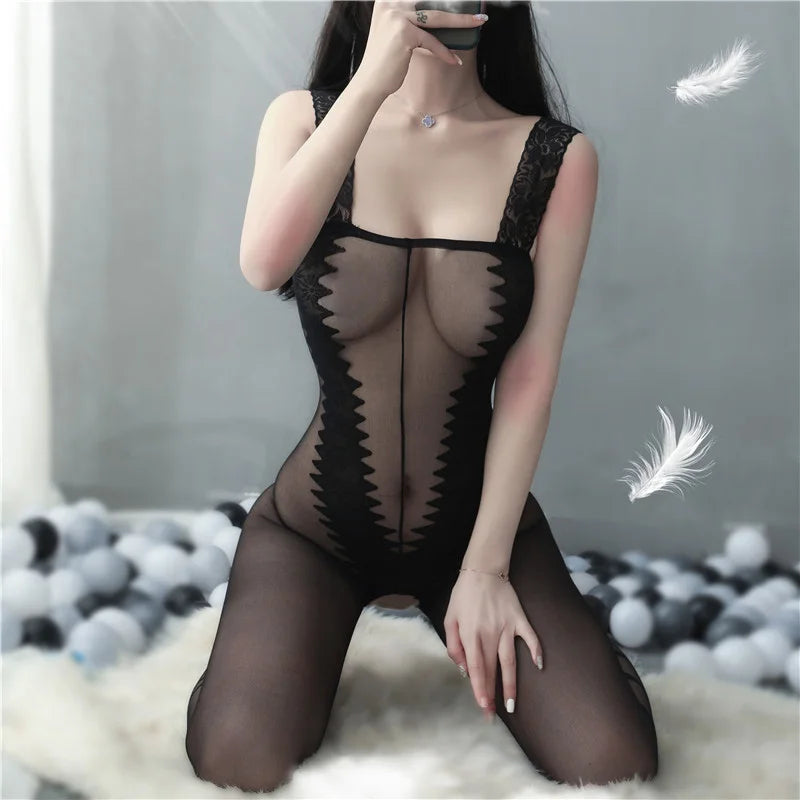 Sexy Tights Lingerie Hose Women's Stockings Black Open Crotch Intimate Underwear Teddy Sexy Costume Porno Bodystockings Bodysuit