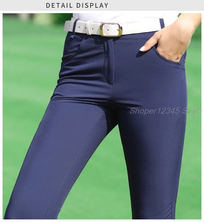 Golf Pants For Women Ladies Spring Golfer Clothing Slim Breathable High Elastic Pants Female Autumn Quick-Dry Golf Trouser XS-XL