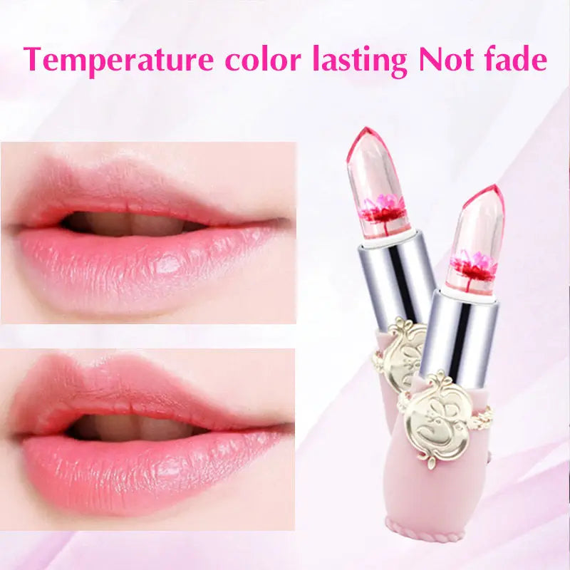 Crystal Jelly Lip Balm Lipstick Flower Temperature Color Changing Lip Balm Gloss Transparent Long Lasting Moisturizer Makeup HOT - Seprincess