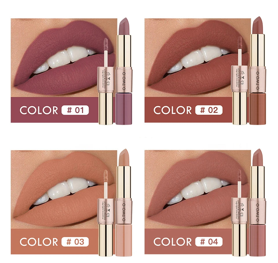 O.TWO.O 12 Colors Makeup Lipstick Lip Gloss Sexy Red Lip Stick Waterproof Moisture Lips Cosmetics Matte Lipsticks - Seprincess