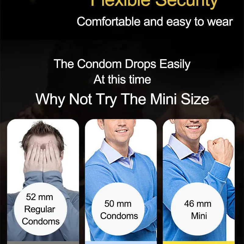 46mm Small condoms for men delay ejaculation Tight Cock Sleeve Mini Size Condom long sex Lubricated Condones Sex Shop - Seprincess