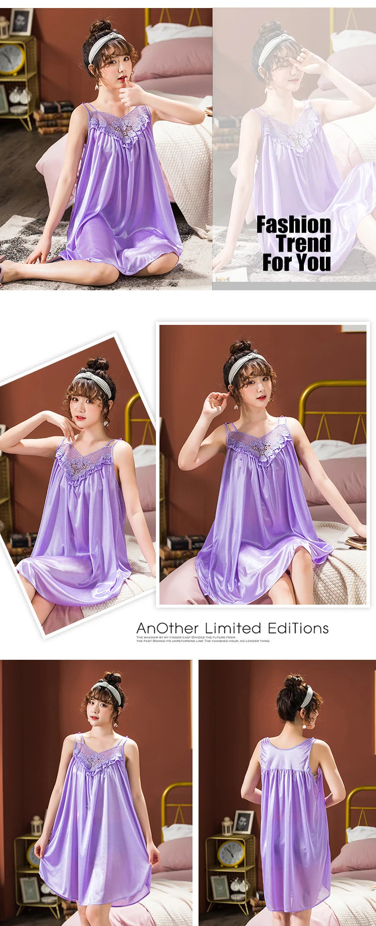 Ice Silk Nightgowns Sleeping Dress Women Summer Brides Wedding Silk Nightdress Female Nightie Sleepwear Bridesmaid Honeymoon - Seprincess